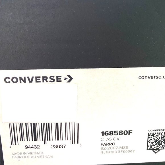 Converse CTAS OX Farro Beige Low Sneakers Canvas M - Picture 8 of 9